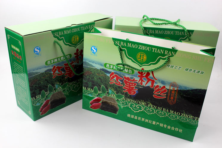 定制禮品包裝盒，長沙包裝廠力助桃源縣芭茅洲“紅薯粉絲”檔次倍增